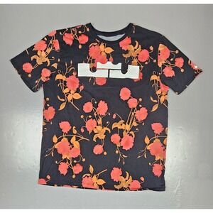 Nike QT Lebron Easter T-Shirt Mens 2XL Black Orange Pink Floral 717897-010‎